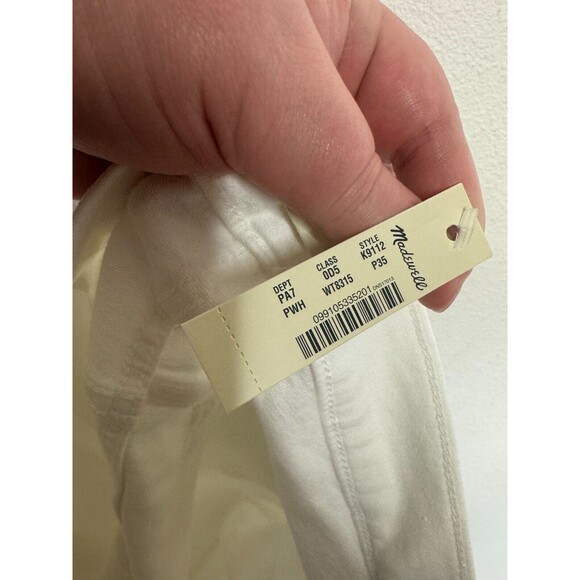 Madewell Sz 35 Petite 10" High-Rise Skinny Jeans Pure White Step-Hem Edition NWT - Picture 11 of 15